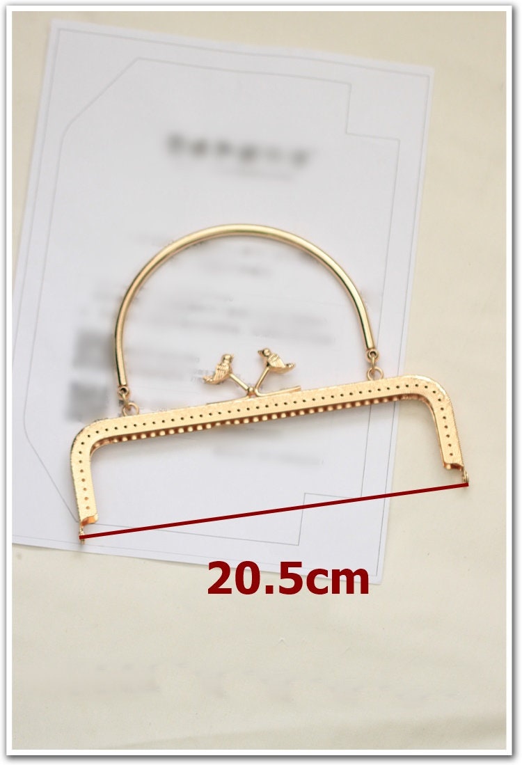 Gold Purse Frame Metal Vintage Pattern Birds Snap Clasp For Bag Sewing Clutch Handbag Making Findings Hardware Supply Accessories 20.5cm