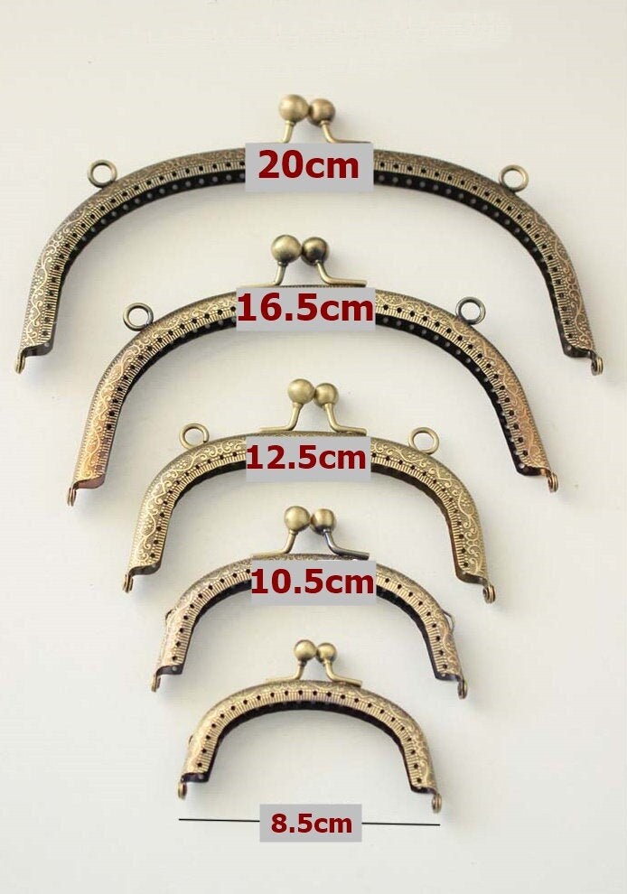 Bronze Arch Purse Frame Metal Vintage Pattern Snap Clasp For Bag Sewing Clutch Handbag Making Findings Hardware Supply Accessories 8-20cm