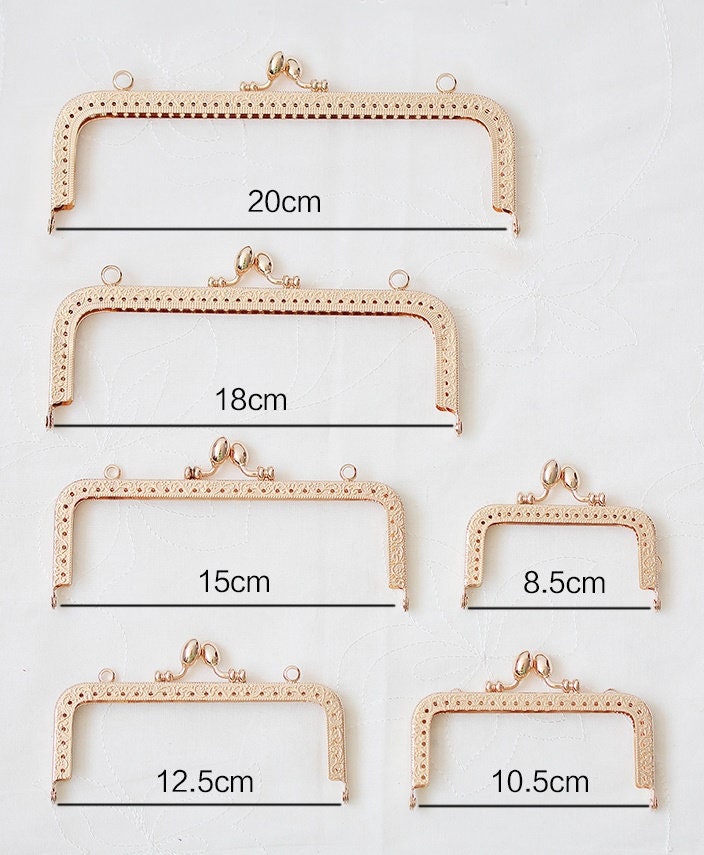 Rose Gold Purse Frame Metal Vintage Pattern Snap Clasp For Bag Sewing Clutch Handbag Making Findings Hardware Supply Accessories 8-20cm