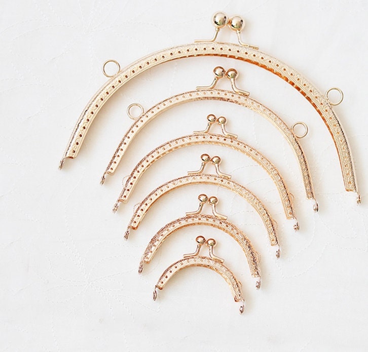 Rose Gold Arch Purse Frame Metal Vintage Pattern Snap Clasp For Bag Sewing Clutch Handbag Making Findings Hardware Supply Accessories 6-20cm