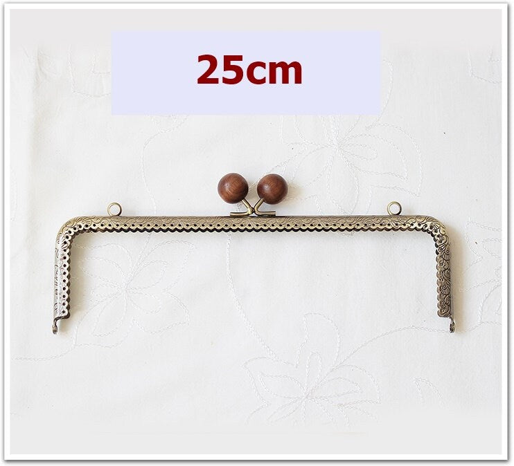 Antique Bronze Purse Frame Metal Vintage Brown Snap Clasp For Bag Sewing Clutch Handbag Making Findings Hardware Supply Accessories 8-25cm