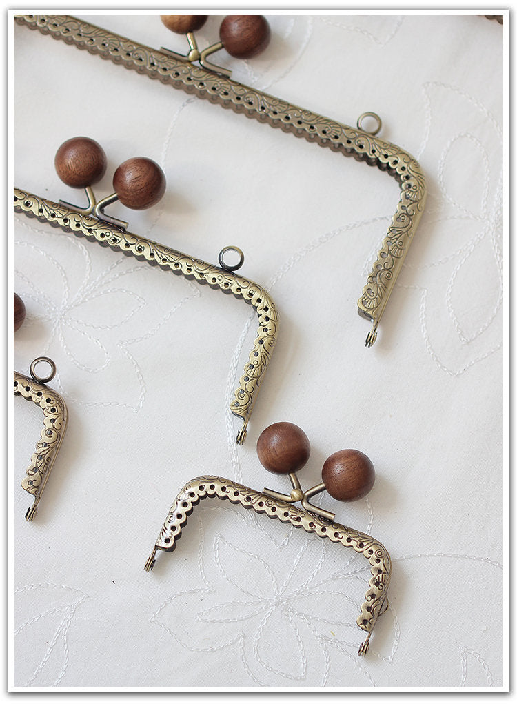 Antique Bronze Purse Frame Metal Vintage Brown Snap Clasp For Bag Sewing Clutch Handbag Making Findings Hardware Supply Accessories 8-25cm