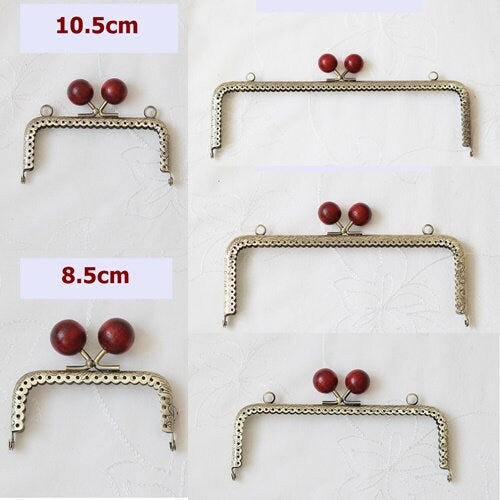 Bronze Purse Frame Metal Vintage Wine Red Snap Clasp For Bag Sewing Clutch Handbag Making Findings Hardware Supply Accessories 8-25cm