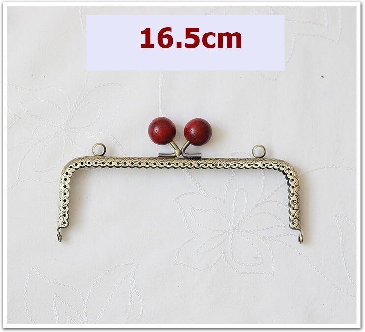 Bronze Purse Frame Metal Vintage Wine Red Snap Clasp For Bag Sewing Clutch Handbag Making Findings Hardware Supply Accessories 8-25cm