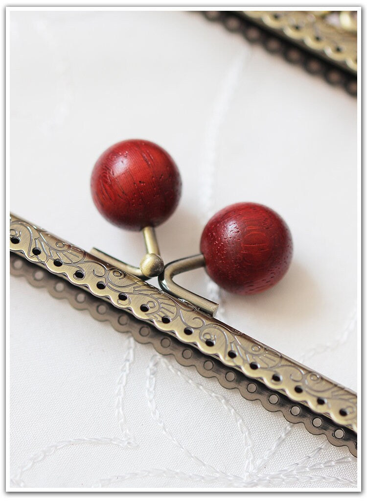 Bronze Purse Frame Metal Vintage Wine Red Snap Clasp For Bag Sewing Clutch Handbag Making Findings Hardware Supply Accessories 8-25cm