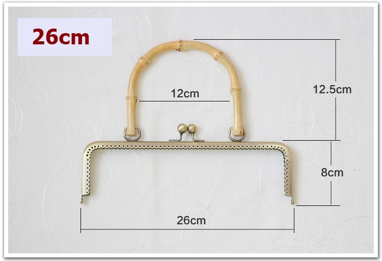 Bronze Bamboo Purse Frame Metal Vintage Pattern Snap Clasp For Bag Sewing Clutch Handbag Making Findings Hardware Supply Accessories 20-26cm