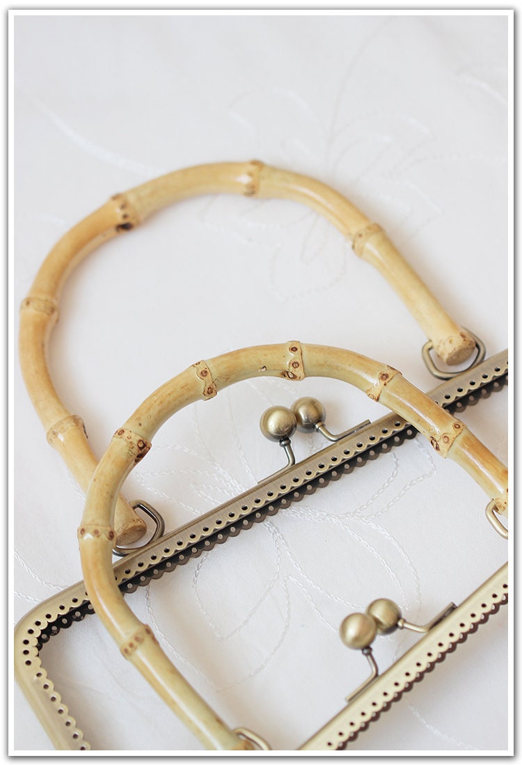 Bronze Bamboo Purse Frame Metal Vintage Pattern Snap Clasp For Bag Sewing Clutch Handbag Making Findings Hardware Supply Accessories 20-26cm