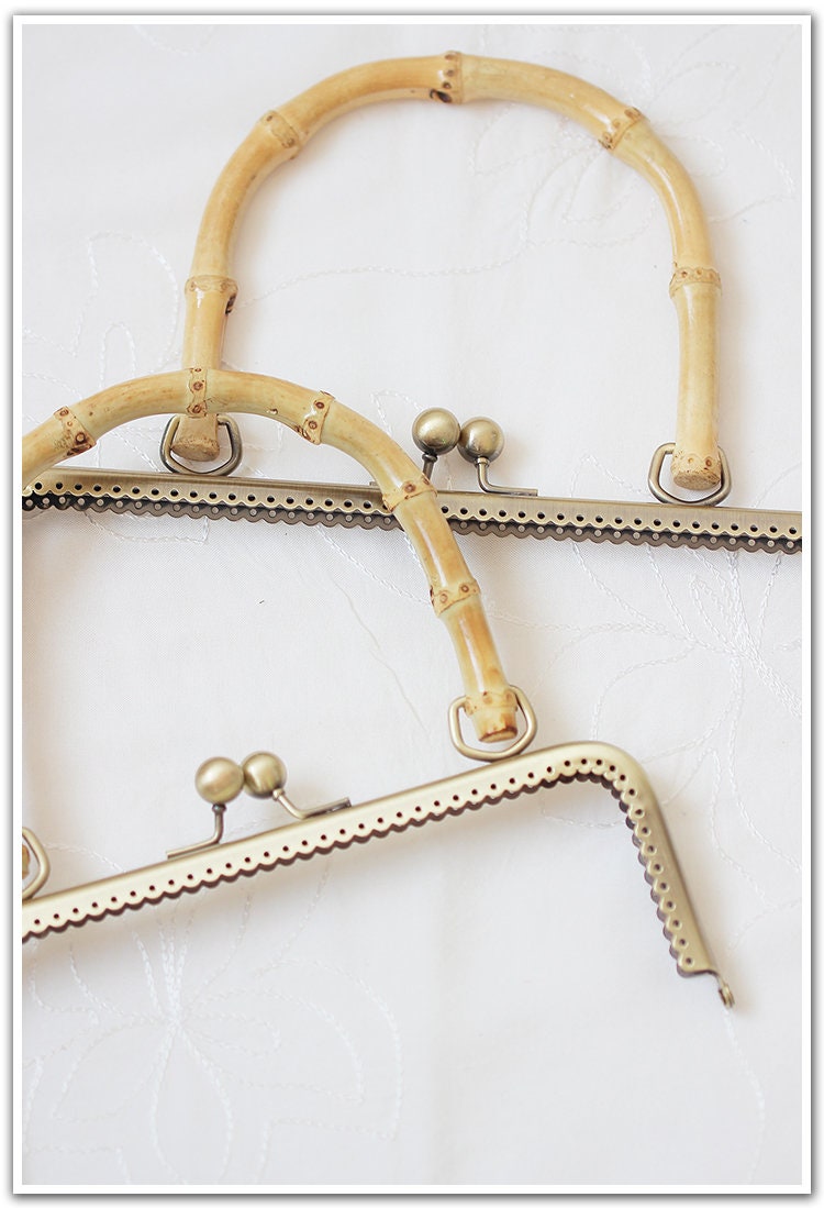 Bronze Bamboo Purse Frame Metal Vintage Pattern Snap Clasp For Bag Sewing Clutch Handbag Making Findings Hardware Supply Accessories 20-26cm