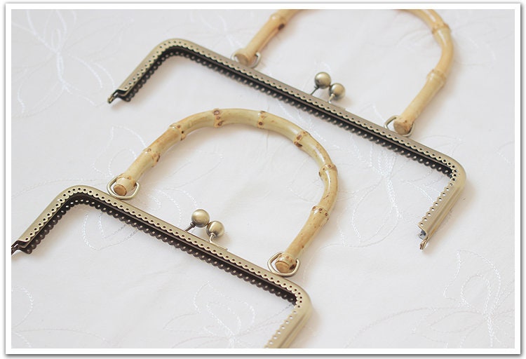 Bronze Bamboo Purse Frame Metal Vintage Pattern Snap Clasp For Bag Sewing Clutch Handbag Making Findings Hardware Supply Accessories 20-26cm