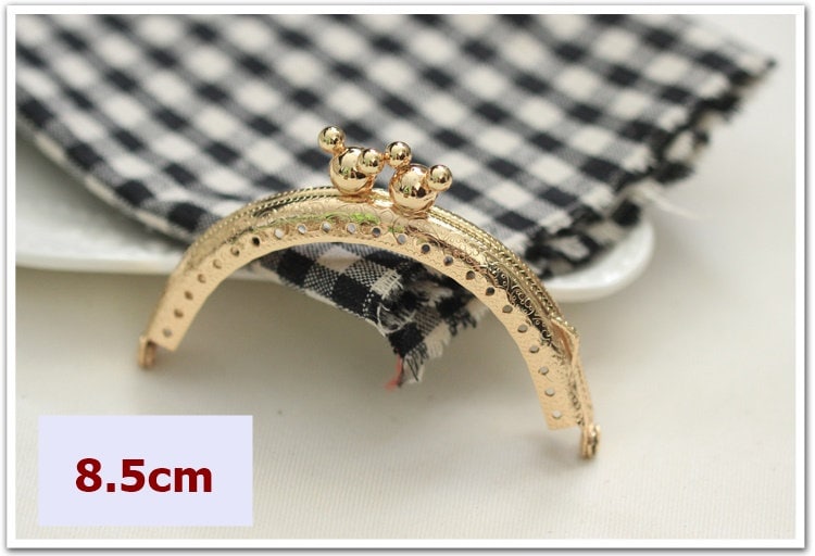 Gold Purse Frame Metal Vintage Pattern Snap Mouse Clasp For Bag Sewing Clutch Handbag Making Findings Hardware Supply Accessories 8.5cm