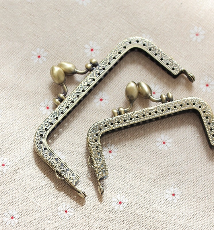 Antique Bronze Purse Frame Metal Vintage Pattern Snap Clasp For Bag Sewing Clutch Handbag Making Findings Hardware Supply Accessories 8-20cm