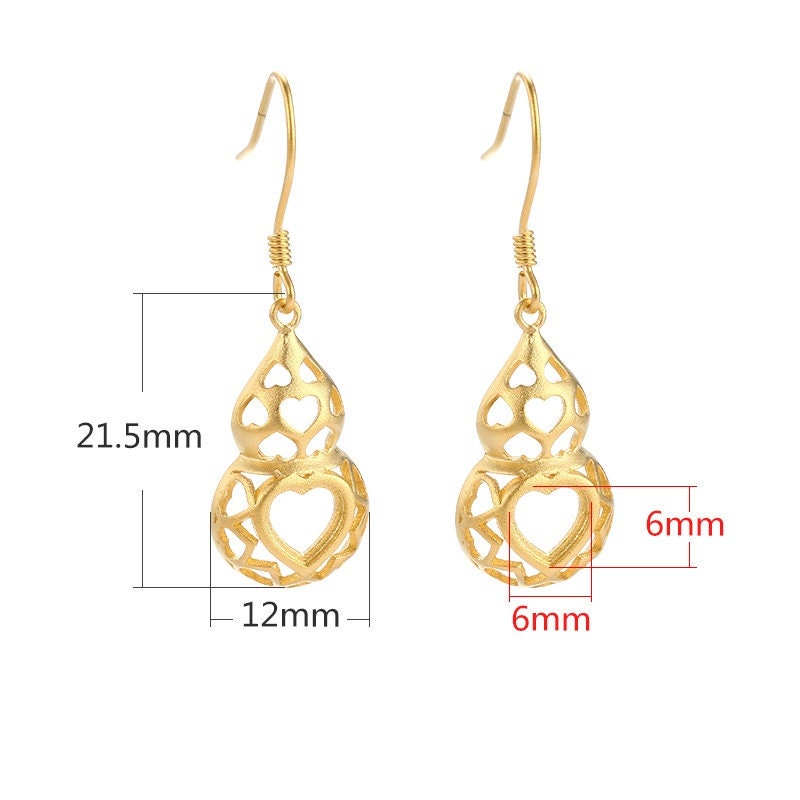 Pumpkin Heart Base Earrings Hook Blank Setting Sterling Silver Gold Bezel Fine 925 6x6mm For One Stone Bead No Prongs DIY Jewelry Wholesale