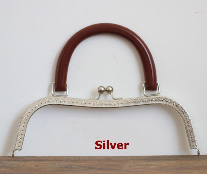 Bronze Silver Arc Handle Purse Frame Metal Vintage Snap Clasp For Bag Sewing Clutch Handbag Making Findings Hardware Supply Accessories 26cm