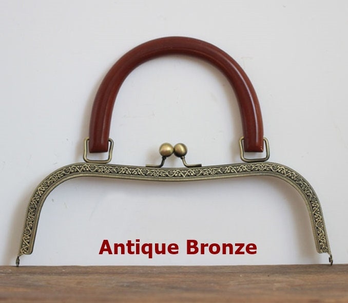 Bronze Silver Arc Handle Purse Frame Metal Vintage Snap Clasp For Bag Sewing Clutch Handbag Making Findings Hardware Supply Accessories 26cm