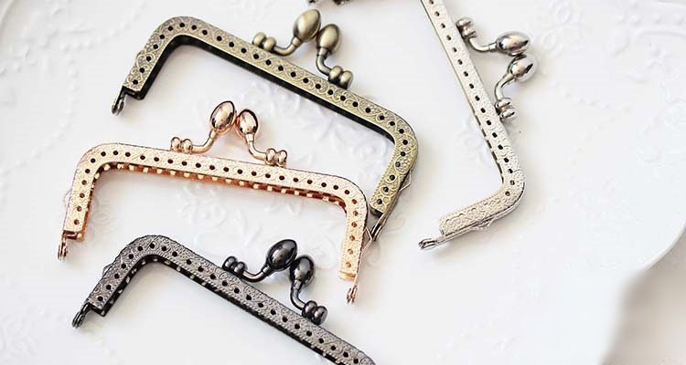 Gold Black Silver Purse Frame Metal Vintage Snap Clasp For Bag Sewing Clutch Handbag Making Findings Hardware Supply Accessories 10.5cm