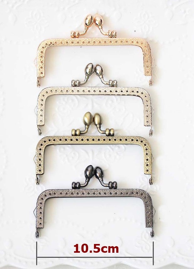 Gold Black Silver Purse Frame Metal Vintage Snap Clasp For Bag Sewing Clutch Handbag Making Findings Hardware Supply Accessories 10.5cm