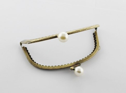 Antique Bronze Purse Frame Metal Vintage Pearls Snap Clasp For Bag Sewing Clutch Handbag Making Findings Hardware Supply Accessories 12.5cm