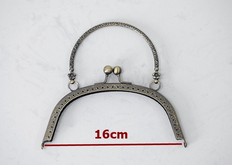 Antique Bronze Purse Frame Metal Vintage Pattern Snap Clasp For Bag Sewing Clutch Handbag Making Findings Hardware Supply Accessories 16cm