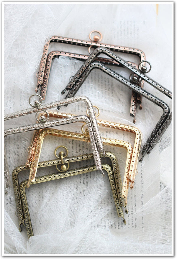 Silver Gold Bronze Purse Frame Metal Vintage Snap Clasp For Bag Sewing Clutch Handbag Making Findings Hardware Supply Accessories 11-13cm