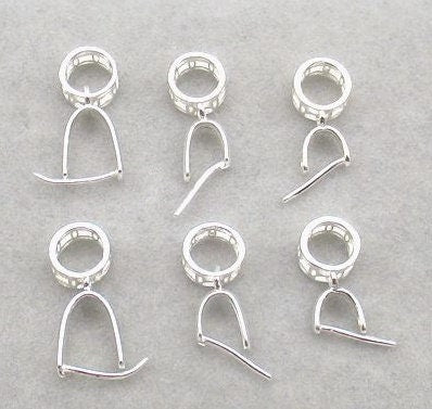 Sterling Silver Pinch Bail 2.5x3; 3.7x3.7; 6x5mm Pendant Findings for Handmade Pure Fine Jewelry Making Wholesale Bulk