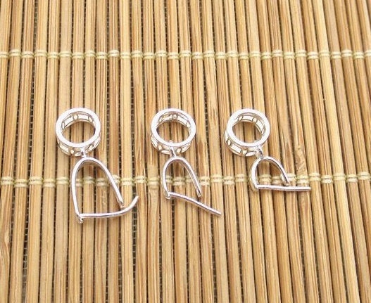 Sterling Silver Pinch Bail 2.5x3; 3.7x3.7; 6x5mm Pendant Findings for Handmade Pure Fine Jewelry Making Wholesale Bulk