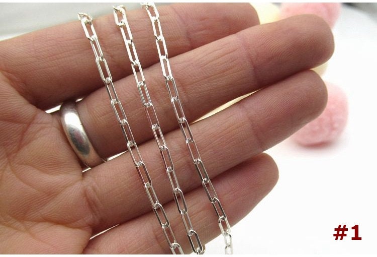 Sterling Silver O-Link Cross Chain 5.8 7.1 10.7 mm by 10cm Chain Findings for Handmade Pure Fine Jewelry Making Wholesale Bulk