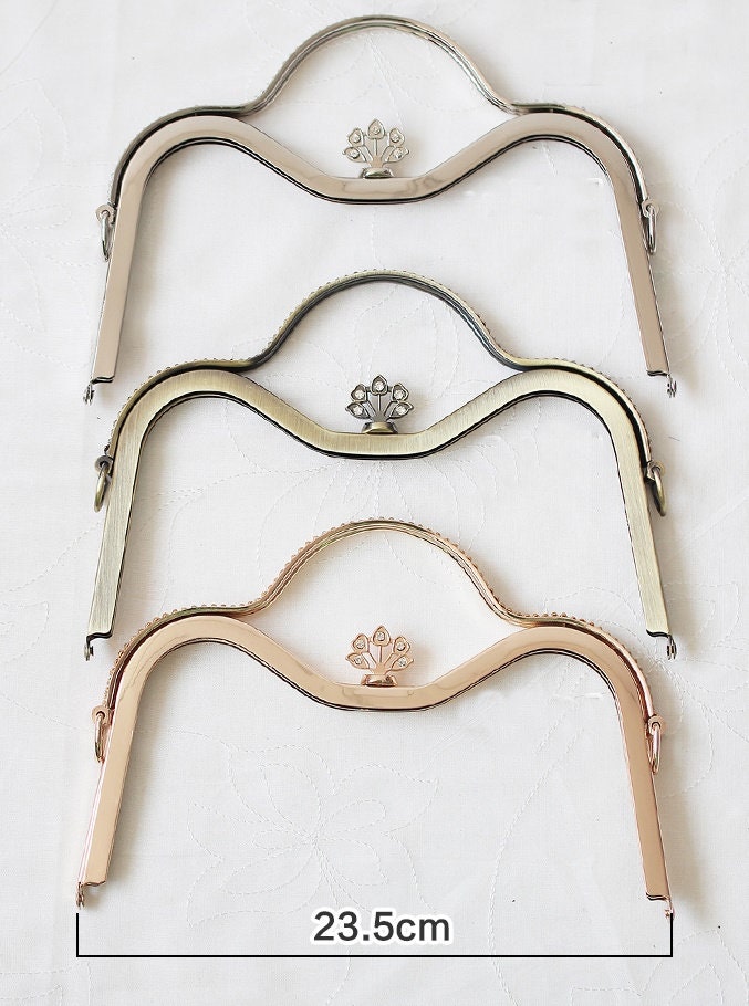 Silver Gold Purse Frame Metal Vintage Flower Snap Clasp For Bag Sewing Clutch Handbag Making Findings Hardware Supply Accessories 23.5cm