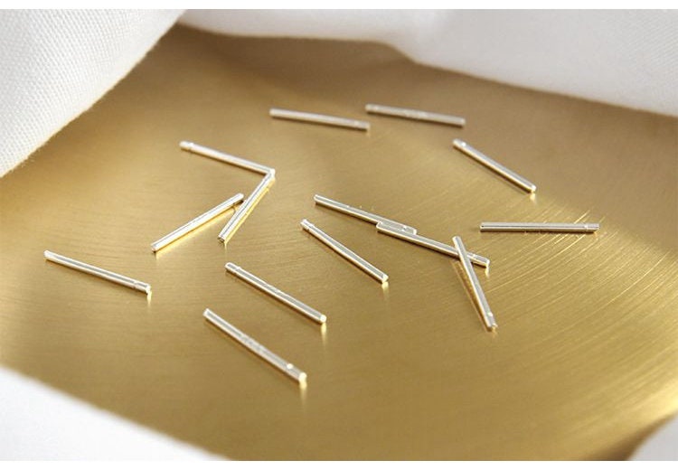 Sterling Silver Earrings Sticks Posts, Studs for Soldering 0.75x11mm Earring Findings for Handmade Pure Fine Jewelry Making Wholesale Bulk