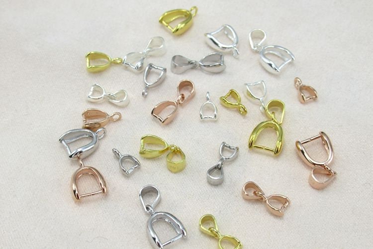 Sterling Silver Pinch Bail 3; 4; 5mm Pendant Findings for Handmade Pure Fine Jewelry Making Wholesale Bulk