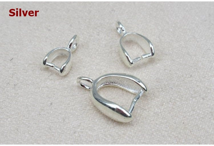 Sterling Silver Pinch Bail 3; 4; 5mm Pendant Findings for Handmade Pure Fine Jewelry Making Wholesale Bulk