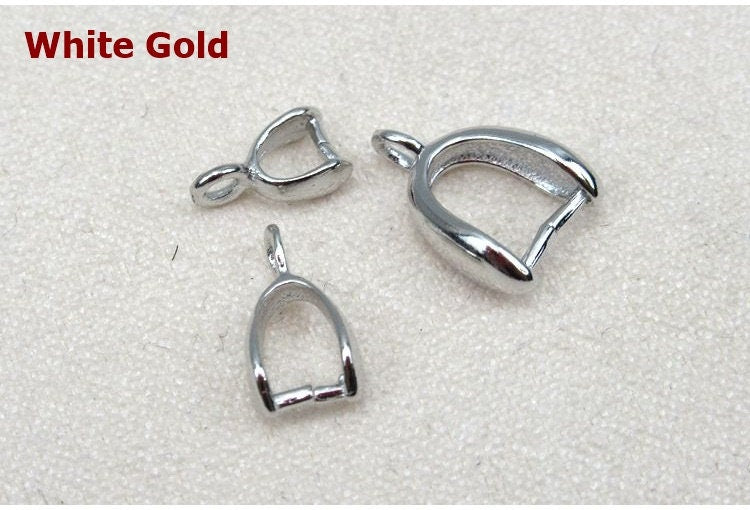 Sterling Silver Pinch Bail 3; 4; 5mm Pendant Findings for Handmade Pure Fine Jewelry Making Wholesale Bulk