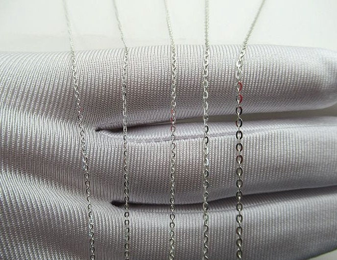 Sterling Silver Cable Chain 1; 1.1; 1.2; 1.45; 1.6mm by 10 cm Chain Findings for Handmade Pure Fine Jewelry Making Wholesale Bulk