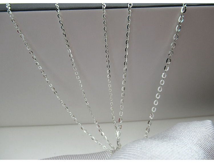 Sterling Silver Cable Chain 1; 1.1; 1.2; 1.45; 1.6mm by 10 cm Chain Findings for Handmade Pure Fine Jewelry Making Wholesale Bulk