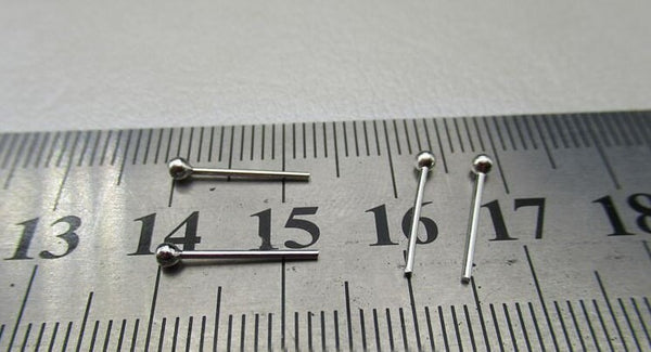 Sterling Silver Earrings Sticks Posts Ball Studs for Soldering 13mm Earring Findings for Handmade Pure Fine Jewelry Making Wholesale Bulk