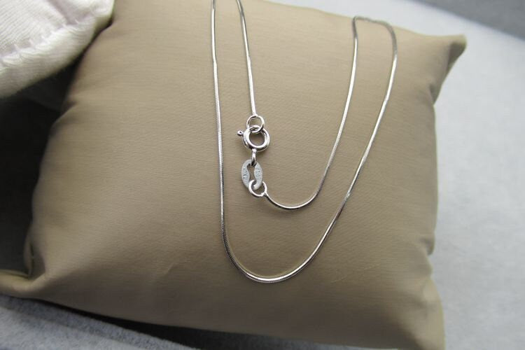 Sterling Silver Snake Chain Necklace 40; 45; 50 cm Chain Findings for Handmade Pure Fine Jewelry Making Wholesale Bulk