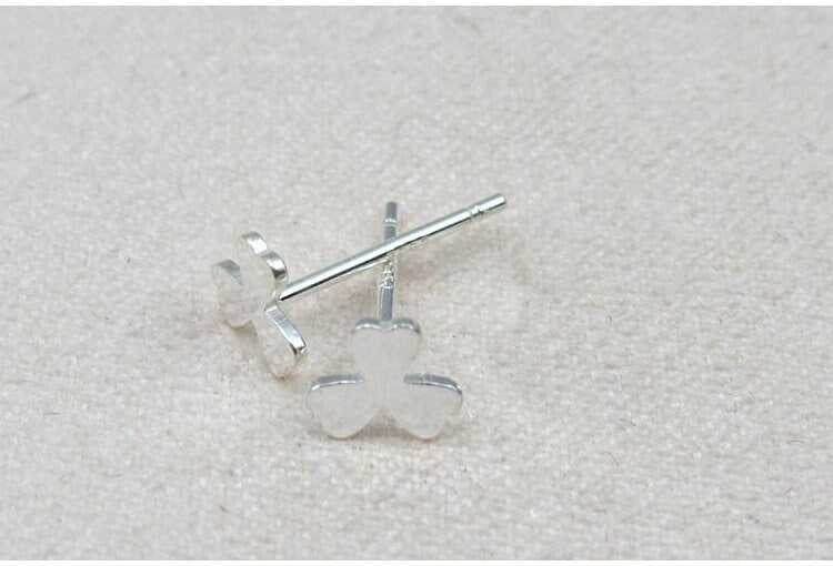 Sterling Silver Earrings Sticks Posts Clover Studs for Soldering 5mm Earring Findings for Handmade Pure Fine Jewelry Making Wholesale Bulk