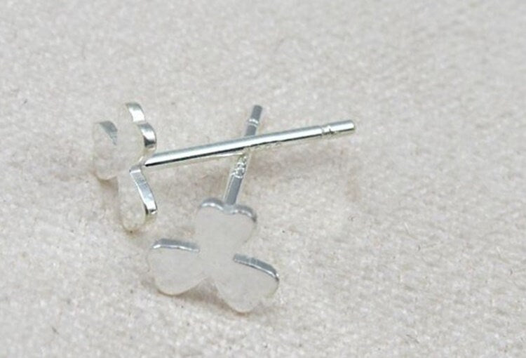 Sterling Silver Earrings Sticks Posts Clover Studs for Soldering 5mm Earring Findings for Handmade Pure Fine Jewelry Making Wholesale Bulk