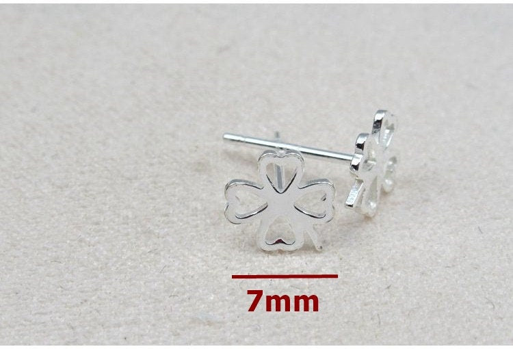 Sterling Silver Earrings Sticks Posts Flower Studs for Soldering 7mm Earring Findings for Handmade Pure Fine Jewelry Making Wholesale Bulk