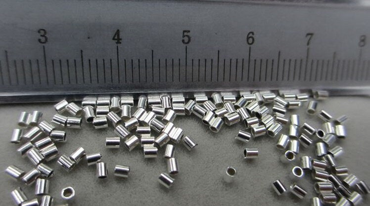 Sterling Silver Barrel Tube 0.9x1mm Beads Findings for Handmade Pure Fine Jewelry Making Wholesale Bulk