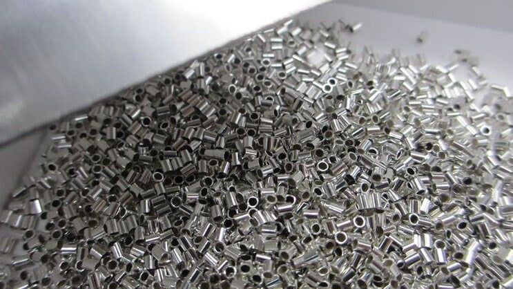 Sterling Silver Barrel Tube 0.9x1mm Beads Findings for Handmade Pure Fine Jewelry Making Wholesale Bulk