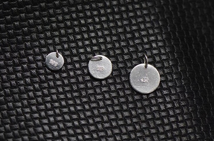 Sterling Silver Round Stamping Blank Tag Pendant 6; 8; 10mm Charm Findings for Handmade Pure Fine Jewelry Making Wholesale Bulk