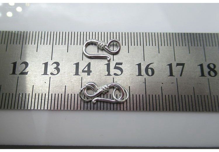 Sterling Silver Hook Clasp 6x13; 6x15mm Pendant Findings for Handmade Pure Fine Jewelry Making Wholesale Bulk