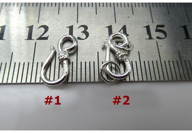 Sterling Silver Hook Clasp 6x13; 6x15mm Pendant Findings for Handmade Pure Fine Jewelry Making Wholesale Bulk