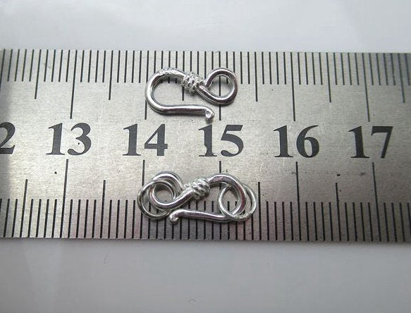 Sterling Silver Hook Clasp 6x13; 6x15mm Pendant Findings for Handmade Pure Fine Jewelry Making Wholesale Bulk