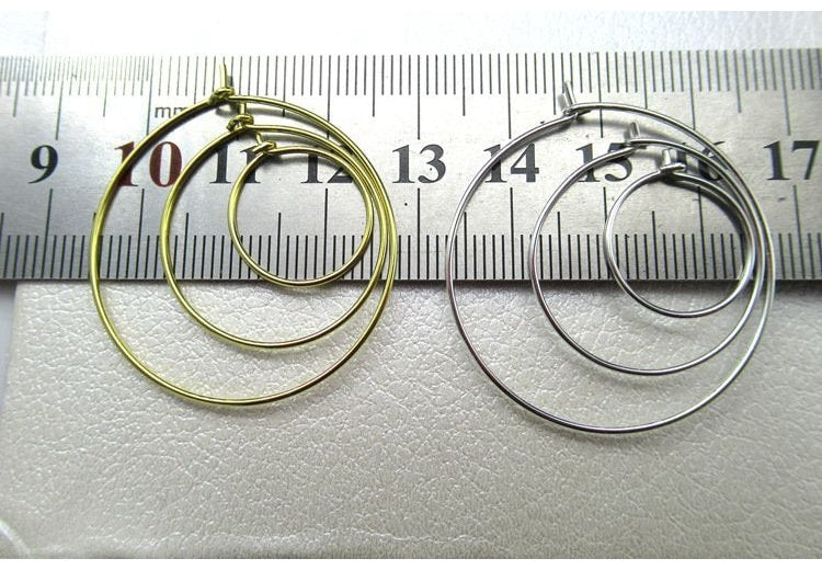 Sterling Silver Earring Hoop Wire 15; 25; 33mm Earring Findings for Handmade Pure Fine Jewelry Making Wholesale Bulk