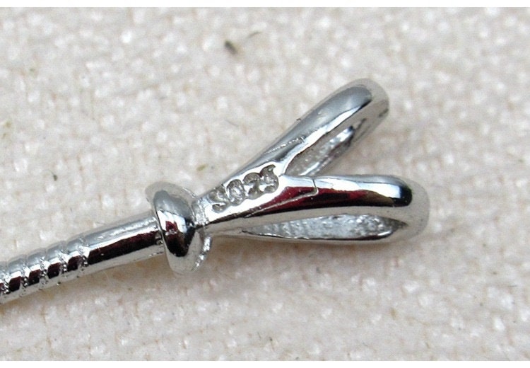 Sterling Silver Peg Bail 3.5x11mm Pendant Findings for Handmade Pure Fine Jewelry Making Wholesale Bulk