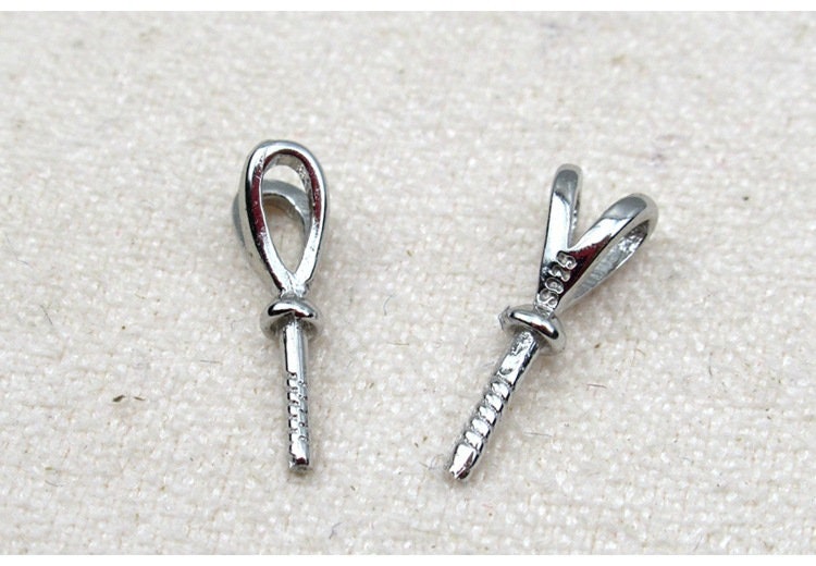 Sterling Silver Peg Bail 3.5x11mm Pendant Findings for Handmade Pure Fine Jewelry Making Wholesale Bulk