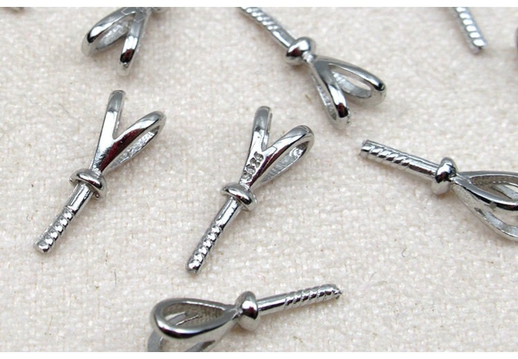 Sterling Silver Peg Bail 3.5x11mm Pendant Findings for Handmade Pure Fine Jewelry Making Wholesale Bulk