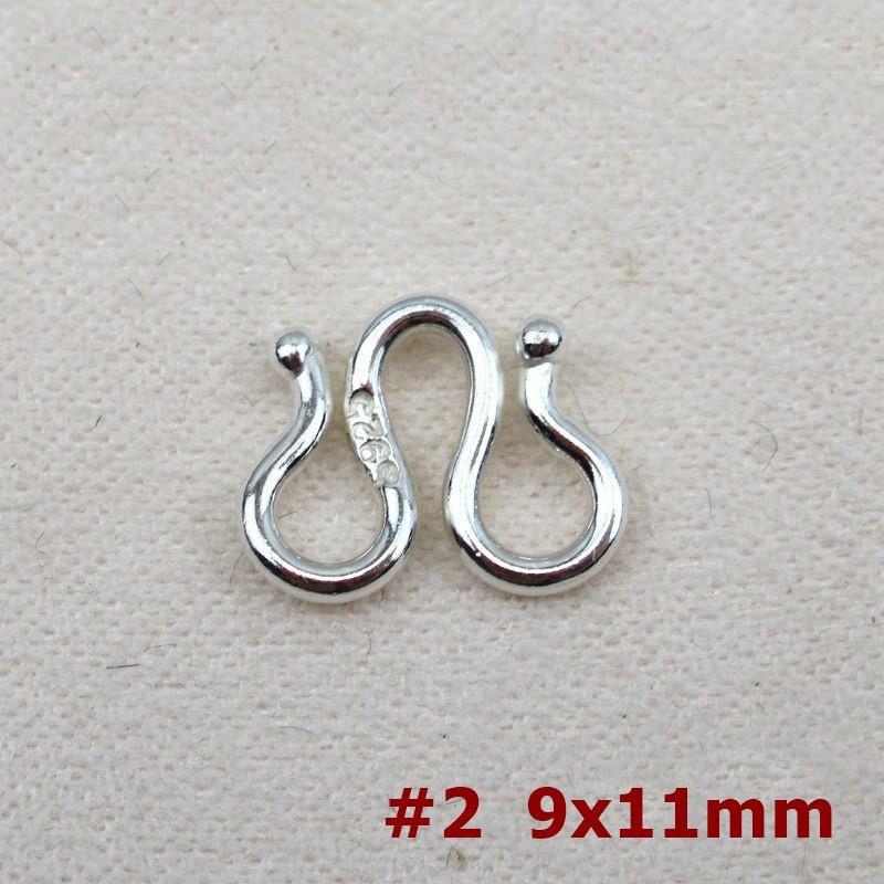 Sterling Silver S M W Hook Clasp 6x9; 8x11; 6.5x8; 7x9; 9x11mm Chain Findings for Handmade Pure Fine Jewelry Making Wholesale Bulk