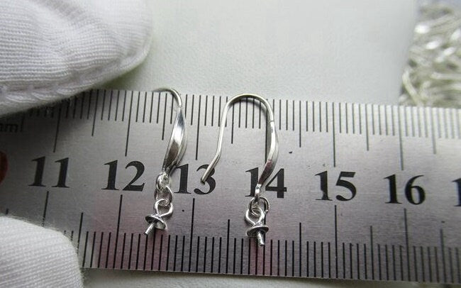 Sterling Silver Fish Hook Earring Wires 12mm Earring Findings for Handmade Pure Fine Jewelry Making Wholesale Bulk